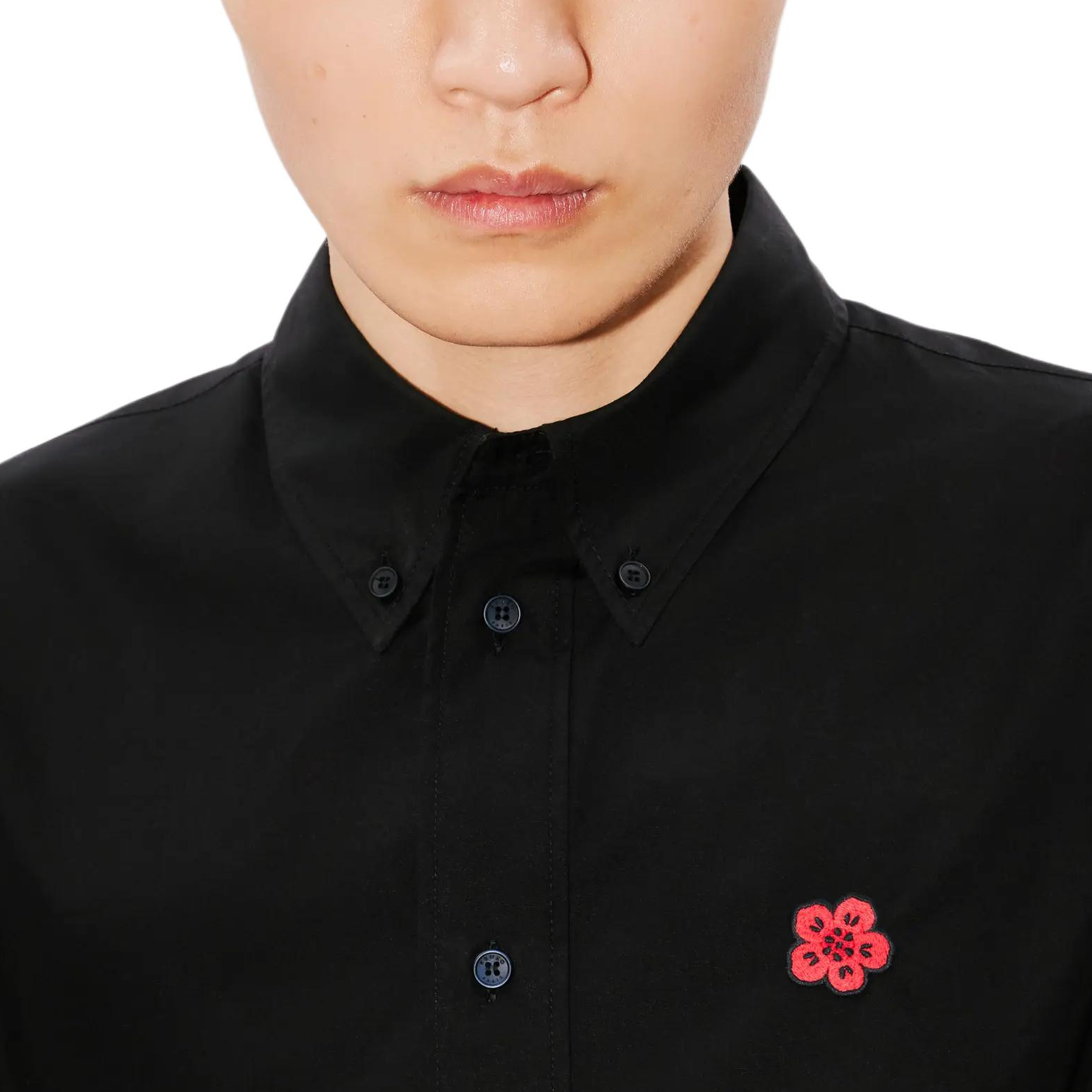 Sizing ケンゾー SS24 フローラル刺繍 長袖シャツ ブラック メンズシャツ. FE65CH4109LI-99