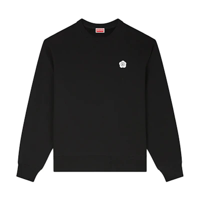 KENZO SS24 Floral Logo Crewneck Pullover Sweatshirt Black FE65SW2204MG-99J