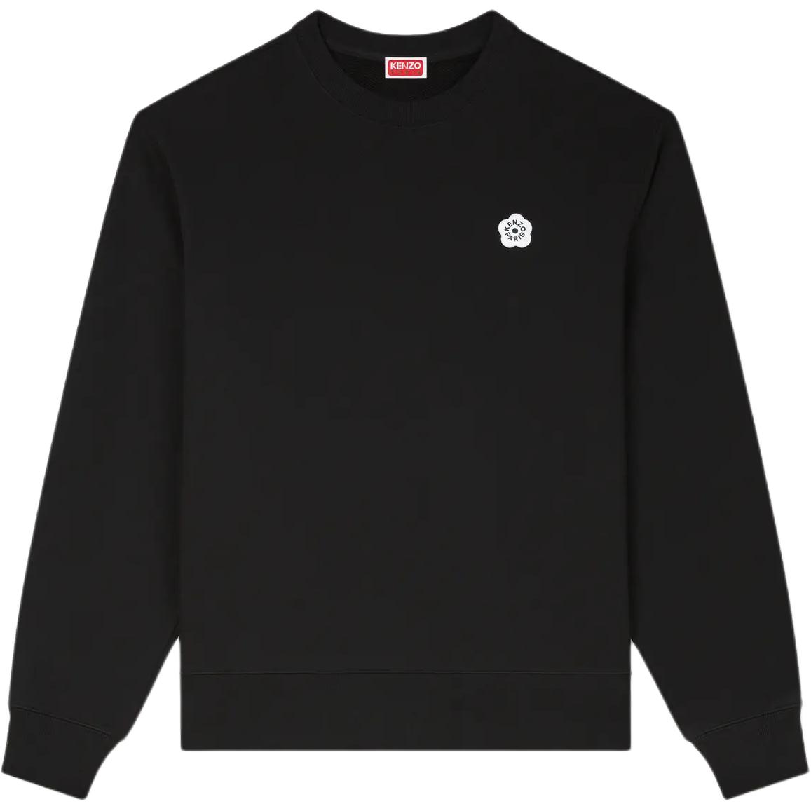 Order KENZO SS24 Floral Logo Crewneck Pullover Sweatshirt Black FE65SW2204MG-99J