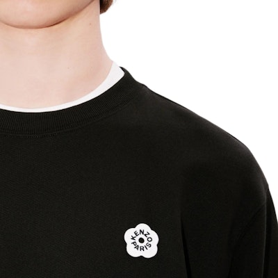 KENZO SS24 Floral Logo Crewneck Pullover Sweatshirt Black FE65SW2204MG-99J Sizing KENZO SS24 Floral Logo Crewneck Pullover Sweatshirt Black FE65SW2204MG-99J