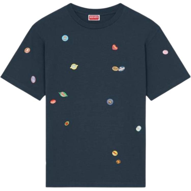 Buy KENZO SS24 Graphic Print Midnight Blue Crewneck Tee  Short Sleeve FE55TS2784SG-77