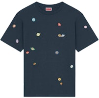 KENZO SS24 Graphic Print Midnight Blue Crewneck Tee Short Sleeve FE55TS2784SG-77 KENZO SS24 Graphic Print Midnight Blue Crewneck Tee Short Sleeve FE55TS2784SG-77