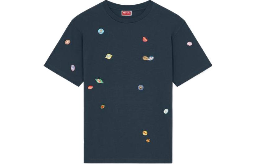Order KENZO SS24 Graphic Print Midnight Blue Crewneck Tee  Short Sleeve FE55TS2784SG-77