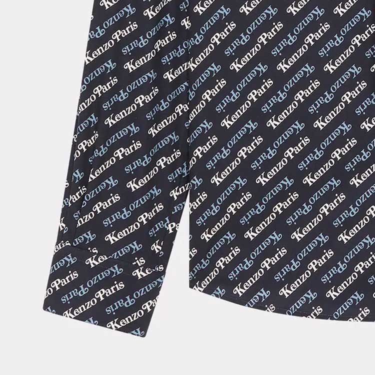 Details for KENZO SS24字母印花长袖衬衫可拆卸领带午夜蓝男款 FE55CH4219P2-77