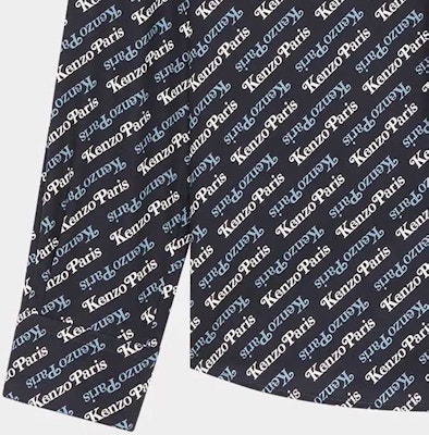 KENZO SS24字母印花长袖衬衫可拆卸领带午夜蓝男款 FE55CH4219P2-77 Details for KENZO SS24字母印花长袖衬衫可拆卸领带午夜蓝男款 FE55CH4219P2-77