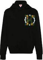 KENZO SS24 Logo Embroidered Oversized Hoodie Black - FE55SW1754MF-99J KENZO SS24 Logo Embroidered Oversized Hoodie Black - FE55SW1754MF-99J