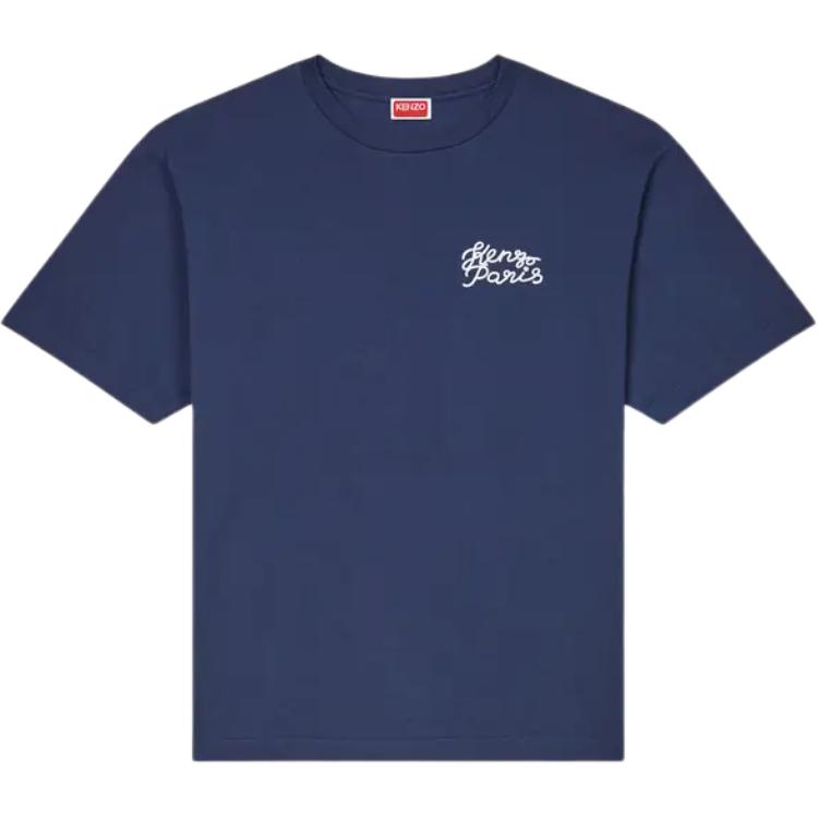 KENZO SS24 Logo Graphic Midnight Blue Unisex Casual Crewneck T-Shirt. FE68TS0074SG-77 圖 2