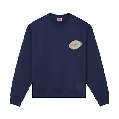 KENZO SS24 Logo Print Casual Crewneck Long Sleeve Sweatshirt Blue Men FE55SW1714MG-77