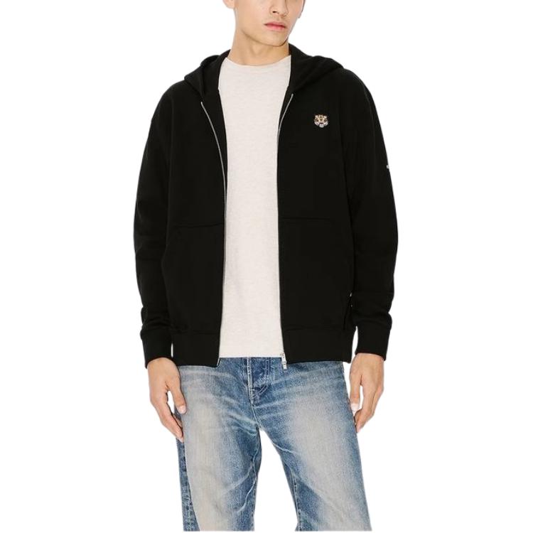 KENZO SS24 Logo Tiger Patch Hoodie Zip-Up Unisex Black FE55SW1964MF-99J 圖 4