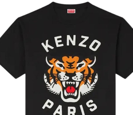 KENZO SS24 Camiseta Negra Unisex Relajada con Logo y Tigre Estampado. FE68TS0084SI-99J Shop KENZO SS24 Camiseta Negra Unisex Relajada con Logo y Tigre Estampado. FE68TS0084SI-99J