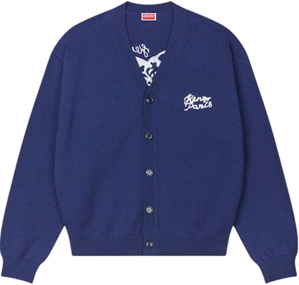 겐조 SS24 로고 브이넥 버튼 업 니트 가디건 유니섹스 블루 FE68CA4893LP-77 Order 겐조 SS24 로고 브이넥 버튼 업 니트 가디건 유니섹스 블루 FE68CA4893LP-77