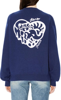 겐조 SS24 로고 브이넥 버튼 업 니트 가디건 유니섹스 블루 FE68CA4893LP-77 Cheap 겐조 SS24 로고 브이넥 버튼 업 니트 가디건 유니섹스 블루 FE68CA4893LP-77