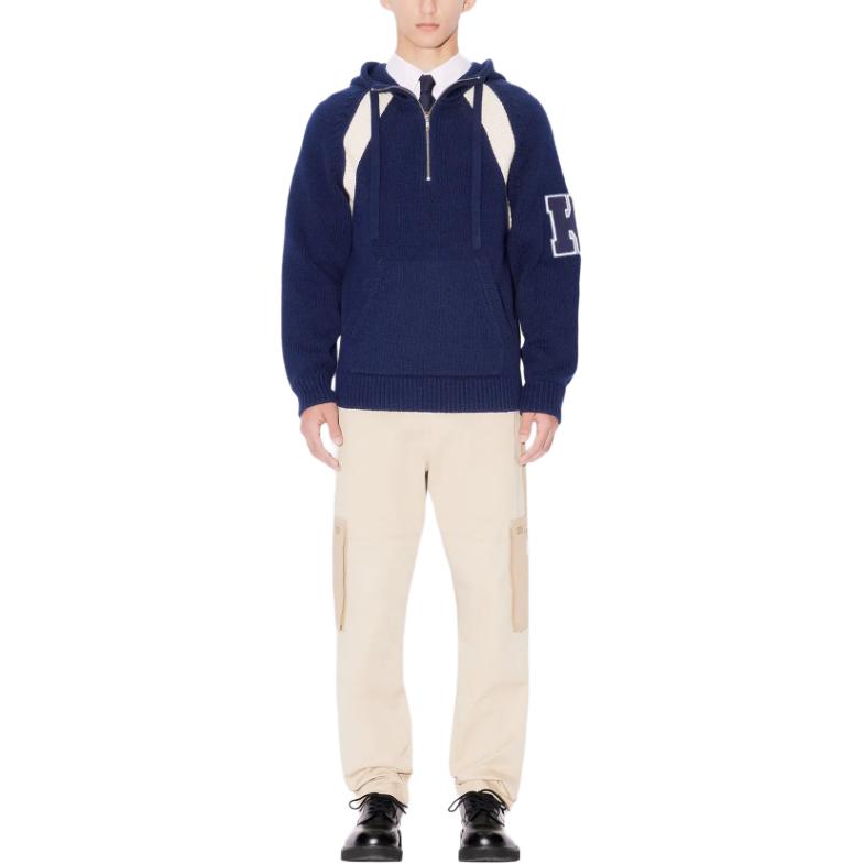 Shop KENZO SS24 Midnight Blue  Hoodie with Letter Logo Patch Design. FE65PU4663CH-77