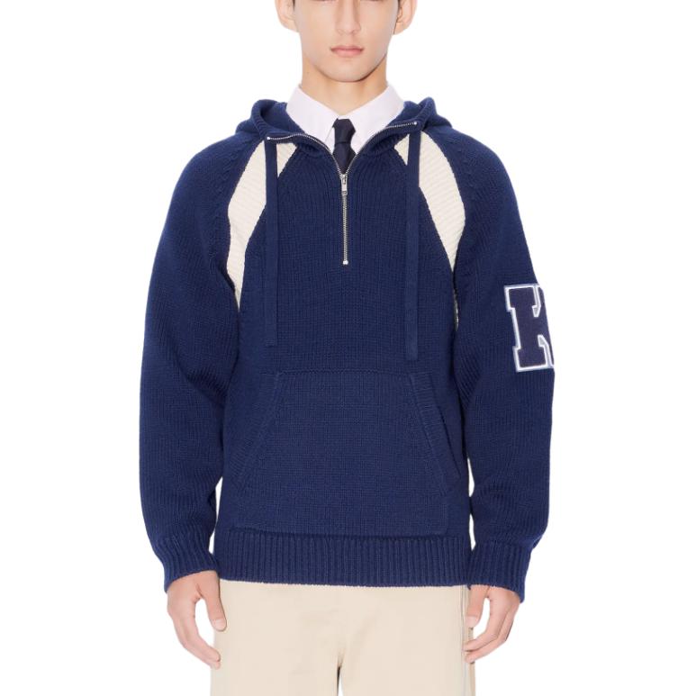 Purchase KENZO SS24 Midnight Blue  Hoodie with Letter Logo Patch Design. FE65PU4663CH-77