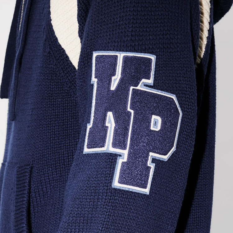 Sizing KENZO SS24 Midnight Blue  Hoodie with Letter Logo Patch Design. FE65PU4663CH-77