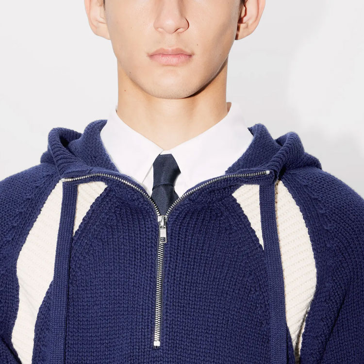 Cheap KENZO SS24 Midnight Blue  Hoodie with Letter Logo Patch Design. FE65PU4663CH-77