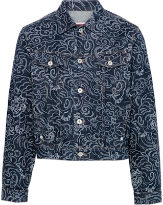 KENZO SS24 圖案標誌長袖牛仔外套 男士靛藍色 FE65DV3076R1-DM Order KENZO SS24 圖案標誌長袖牛仔外套 男士靛藍色 FE65DV3076R1-DM