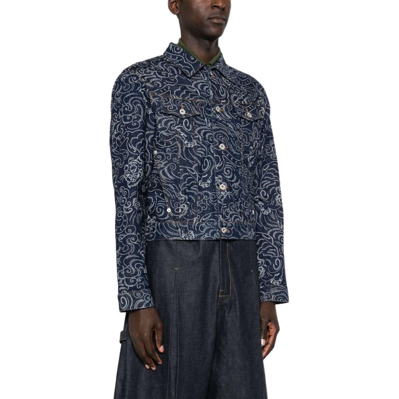 Purchase KENZO SS24 圖案標誌長袖牛仔外套 男士靛藍色 FE65DV3076R1-DM