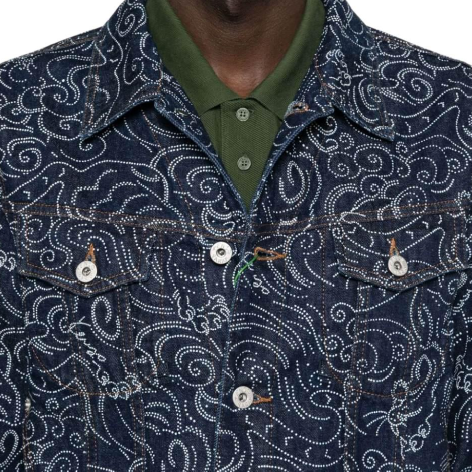 Details for KENZO SS24 圖案標誌長袖牛仔外套 男士靛藍色 FE65DV3076R1-DM
