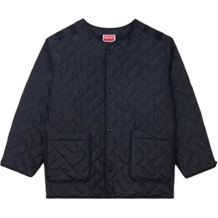 KENZO SS24 Solid Black Long-Sleeve Button-Up Jacket FE65OU3089DW-99