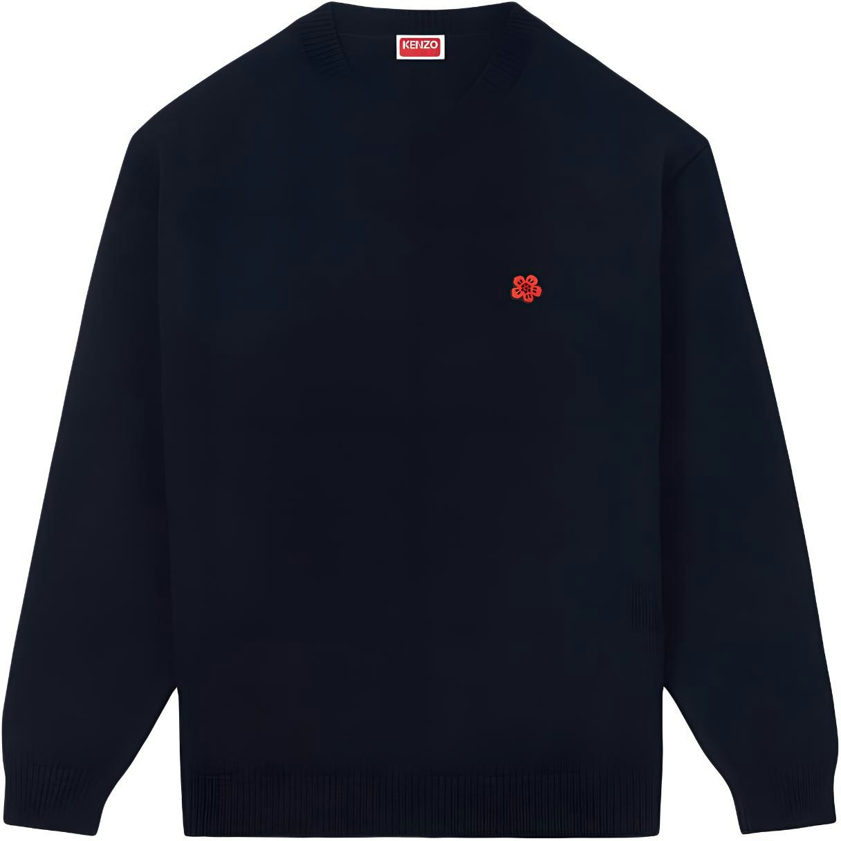 kenzo-ss-24-solid-color-logo-embroidered-knit-long-sleeve-crewneck-black-men-s-fe-65-pu-4843-lc-99-j