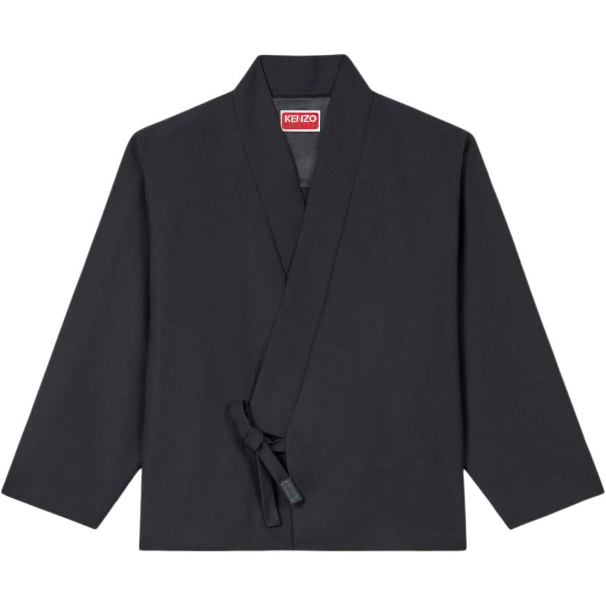 KENZO SS24 Solid Color Long-Sleeve Casual Jacket - Black FE65VE1409RE-99