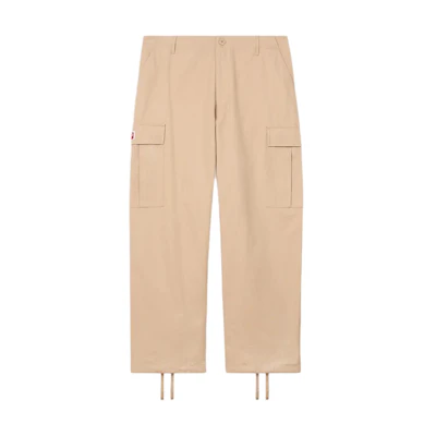 KENZO SS24 Solid Color Mid-Rise Straight Workwear Pants Beige Men FE65PA2429DL-11