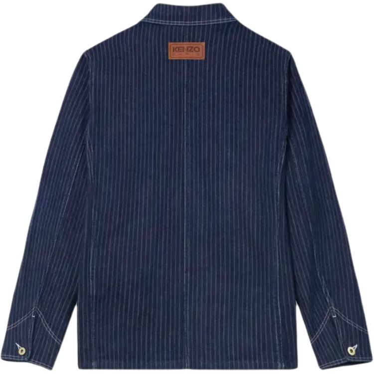 Lookbook Kenzo SS24 条纹单排扣长袖夹克 - 蓝色 FE65DV1126F1-DM