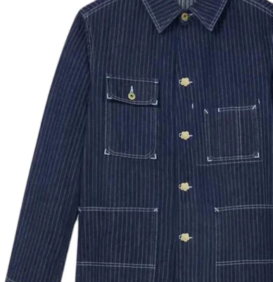 Kenzo SS24 条纹单排扣长袖夹克 - 蓝色 FE65DV1126F1-DM Shop Kenzo SS24 条纹单排扣长袖夹克 - 蓝色 FE65DV1126F1-DM