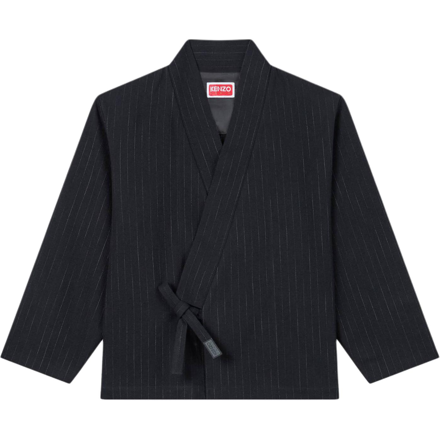 KENZO SS24 Striped Tie Casual Long-Sleeve Jacket Black FE65VE1409GO-99