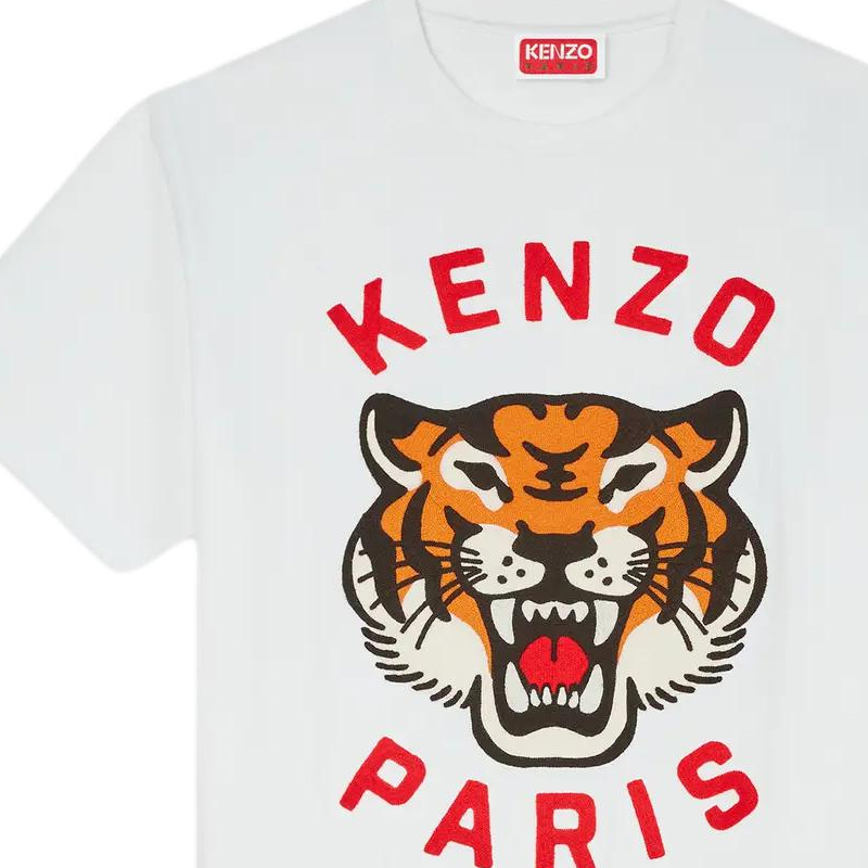 KENZO SS24 Tiger Embroidery Loose Fit Crewneck  T-Shirt Grey White FE68TS0084SI-02 圖 4
