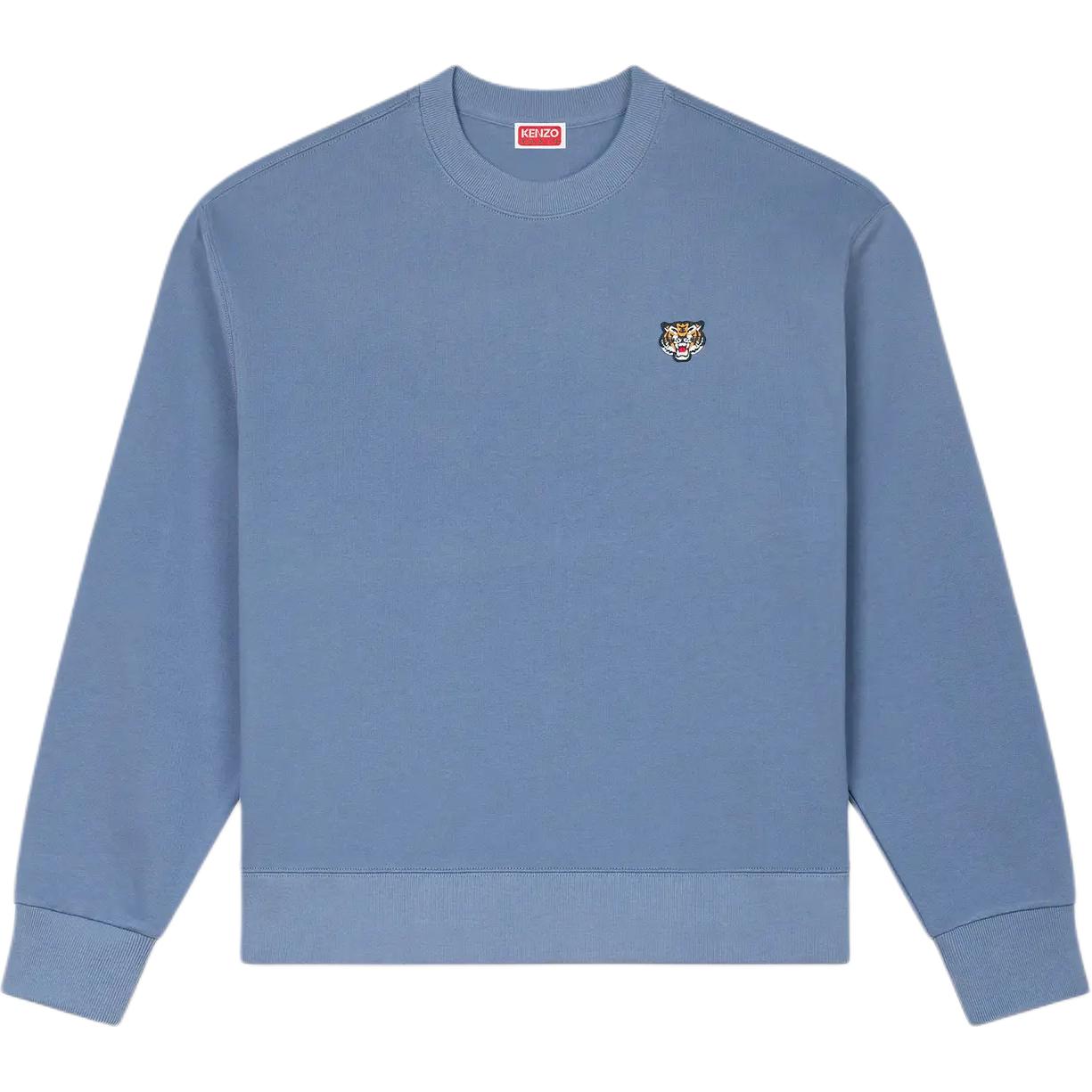 KENZO SS24 Tiger Logo Embroidered Crewneck Sweatshirt Blue () FE55SW2084MF-67