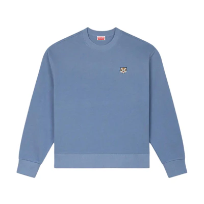 KENZO SS24 Tiger Logo Embroidered Crewneck Sweatshirt Blue () FE55SW2084MF-67