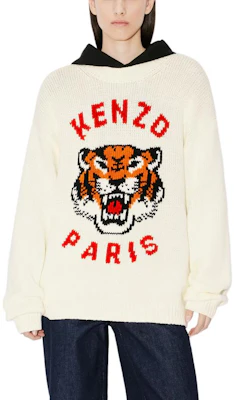 KENZO SS24 Sweater Rajut Logo Harimau Crewneck Unisex Off-White. FE58PU0143LD-02 Shop KENZO SS24 Sweater Rajut Logo Harimau Crewneck Unisex Off-White. FE58PU0143LD-02
