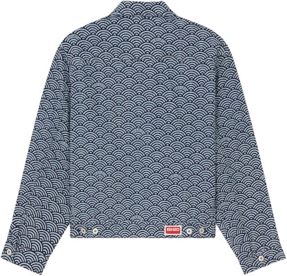 Chaqueta Vaquera Azul Lavado Kenzo SS24 Estampado Wave Cuello Cuadrado Hombre. FE55DB1006K1-DM Lookbook Chaqueta Vaquera Azul Lavado Kenzo SS24 Estampado Wave Cuello Cuadrado Hombre. FE55DB1006K1-DM