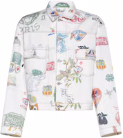 Order Kenzo SS24 白色單排扣外套帶字母印花設計 FE55DV303913-MU