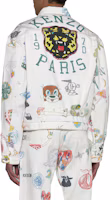Purchase Kenzo SS24 白色單排扣外套帶字母印花設計 FE55DV303913-MU