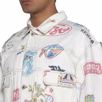 Details for Kenzo SS24 白色單排扣外套帶字母印花設計 FE55DV303913-MU