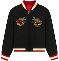 KENZO SS24 Year of the Dragon Embroidered Reversible Bomber Jacket Unisex Black FE58BL135YDM-99 KENZO SS24 Year of the Dragon Embroidered Reversible Bomber Jacket Unisex Black FE58BL135YDM-99