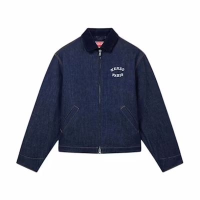 KENZO SS25 Blue Tiger Graphic Long-Sleeve Denim Jacket FF55DV1136B1-DM