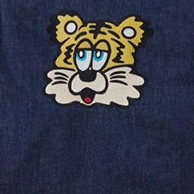 KENZO SS25 Blue Tiger Graphic Long-Sleeve Denim Jacket FF55DV1136B1-DM 2