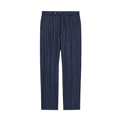 KENZO Striped Tailored Trousers Midnight Blue Casual Pants FW22. FC65PA1069RA-77