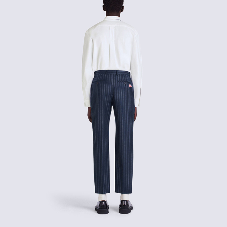 Shop KENZO Striped Tailored Trousers Midnight Blue  Casual Pants FW22. FC65PA1069RA-77