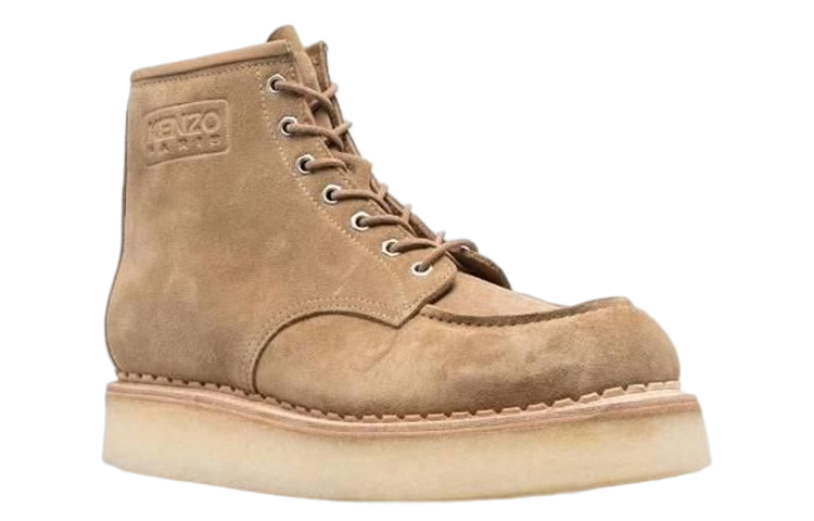Kenzo Suede Logo Ankle Boots 'Light Brown' 圖 3