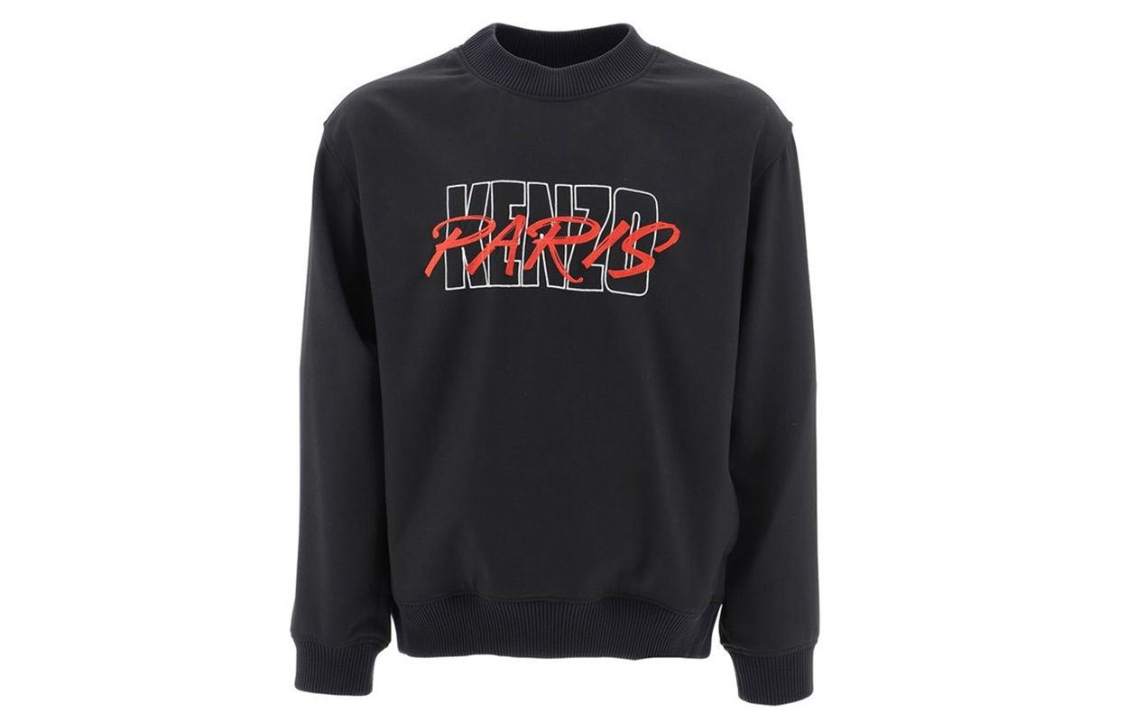 KENZO Takada Black Graphic Print Pullover Sweatshirt F955SW6041RN-99