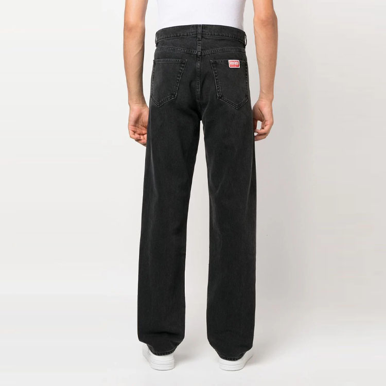 Cheap KENZO Takada Straight-Leg Jeans  Black Denim Pants FC65DP3319EJ-99