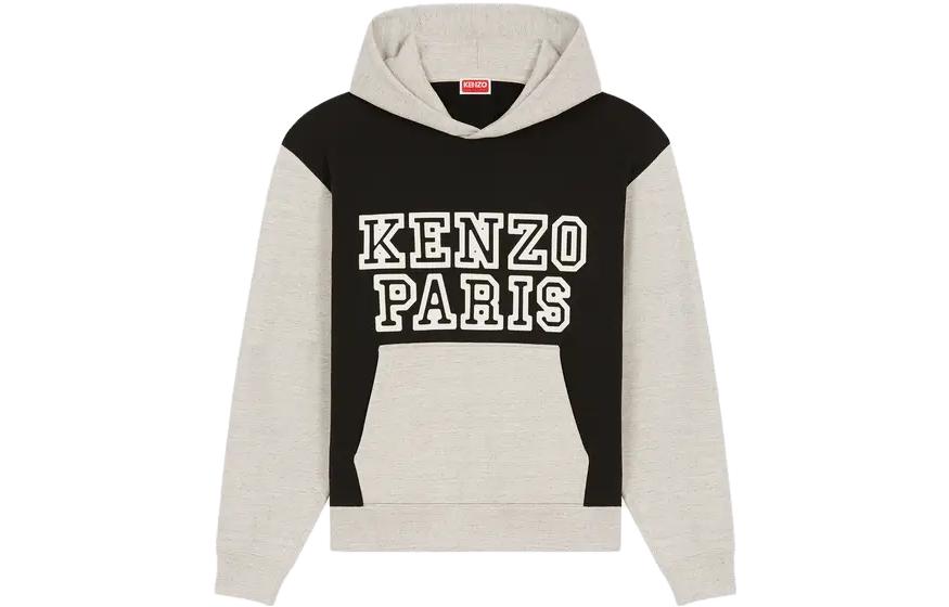 KENZO Tiger Academy  Black Logo Printed Loose Fit Hoodie. FD65SW0844ME-99J