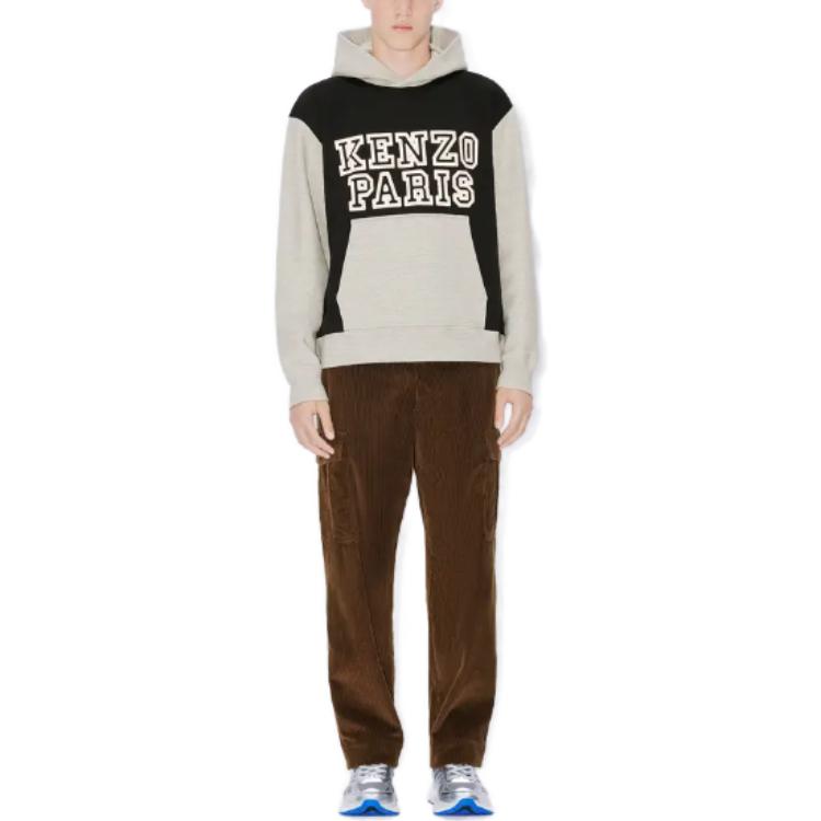 Shop KENZO Tiger Academy  Black Logo Printed Loose Fit Hoodie. FD65SW0844ME-99J