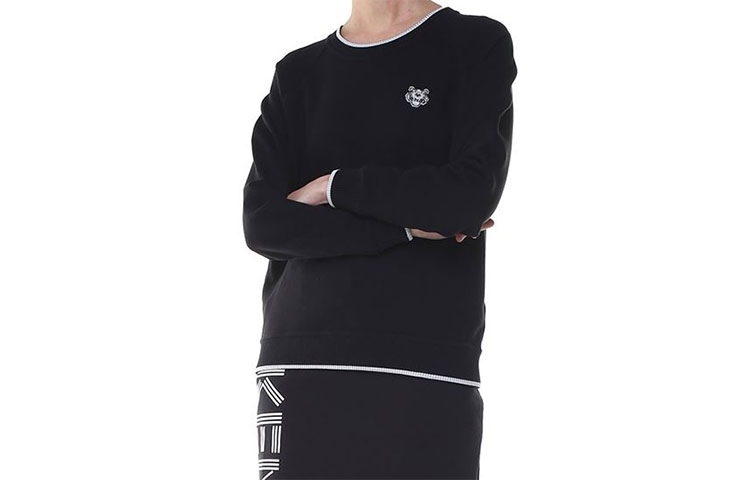 KENZO Tiger Animal Print Pullover Sweatshirt Unisex Black 2SW796952-99