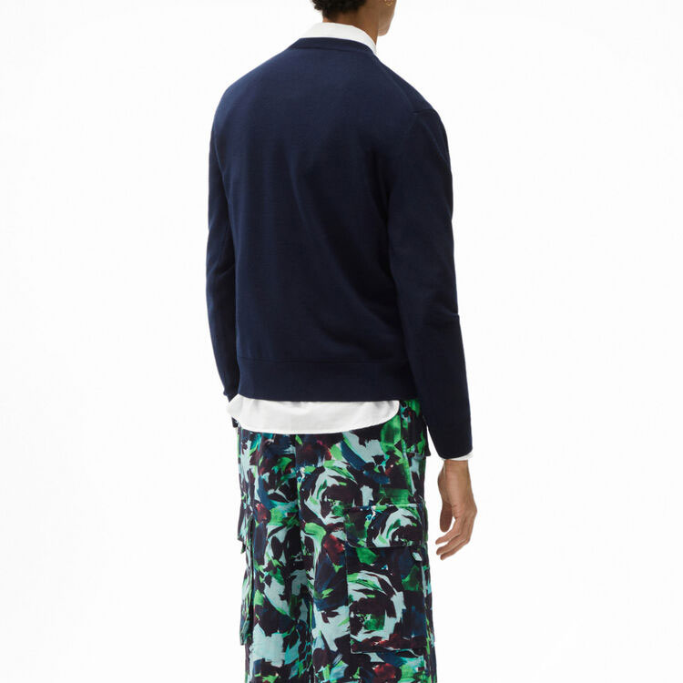 Purchase KENZO Tiger Crest Pullover Sweater Pria Biru FB65PU6423TA-79